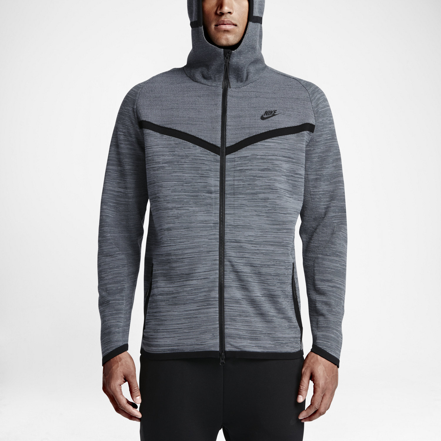 nike tech fleece hoodie mens silver